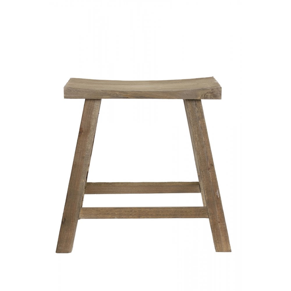 Rustic Brown Wooden Stool - 47x24x50cm