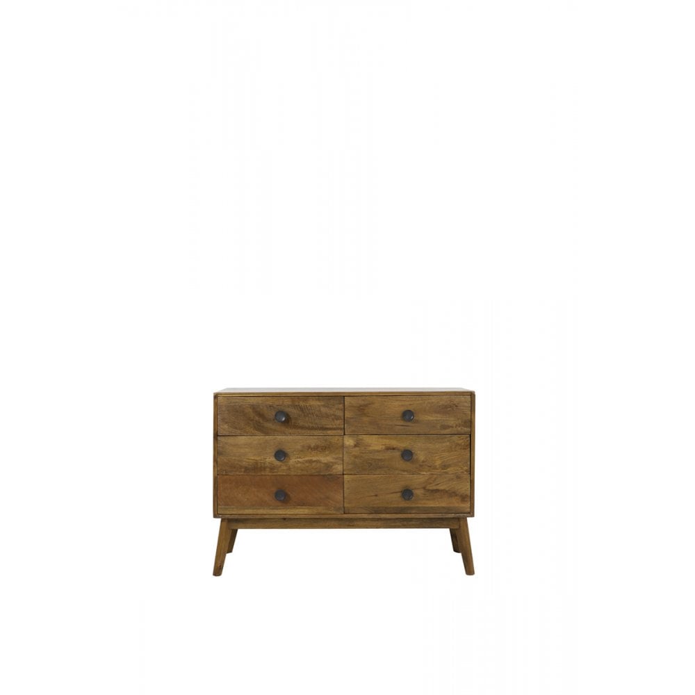 Espita Brown Oak Wooden Cabinet with Six Drawers - 114x40x80 cm