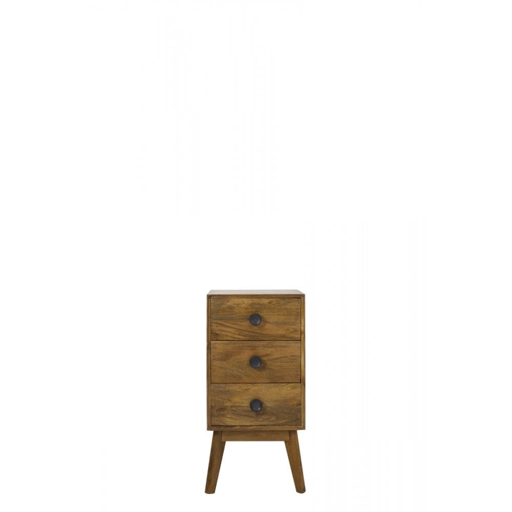 Espita Wood Oil Brown Cabinet with Three Drawers – 40x40x80cm