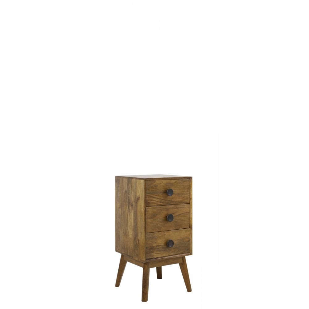Espita Wood Oil Brown Cabinet with Three Drawers – 40x40x80cm