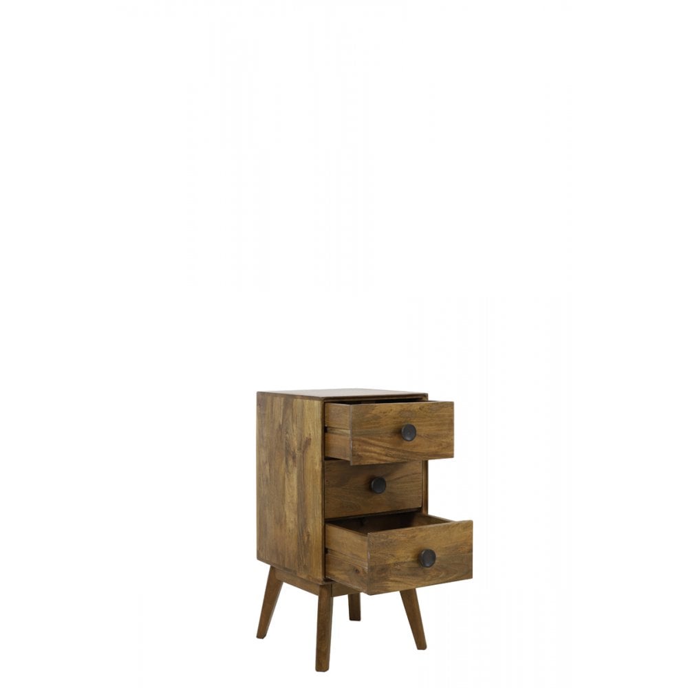 Espita Wood Oil Brown Cabinet with Three Drawers – 40x40x80cm