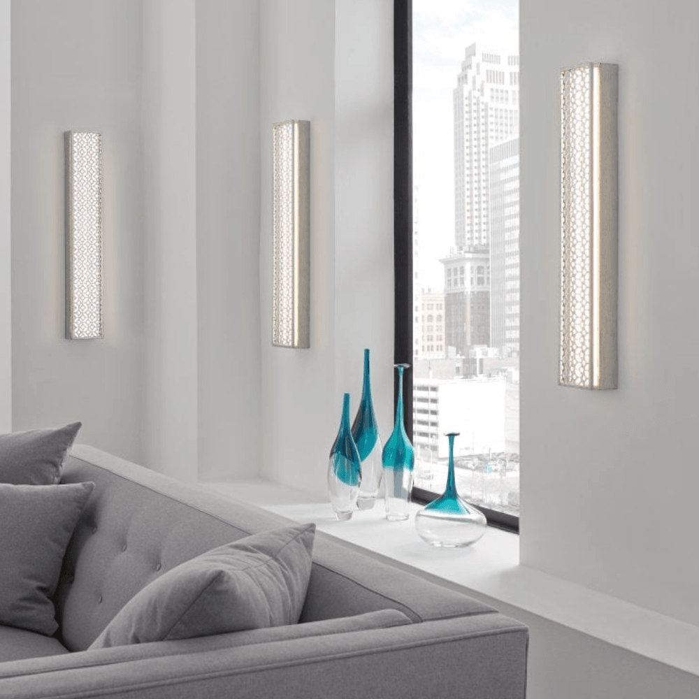 Moroccan Sunrise Silver Geometric LED Wall Sconce