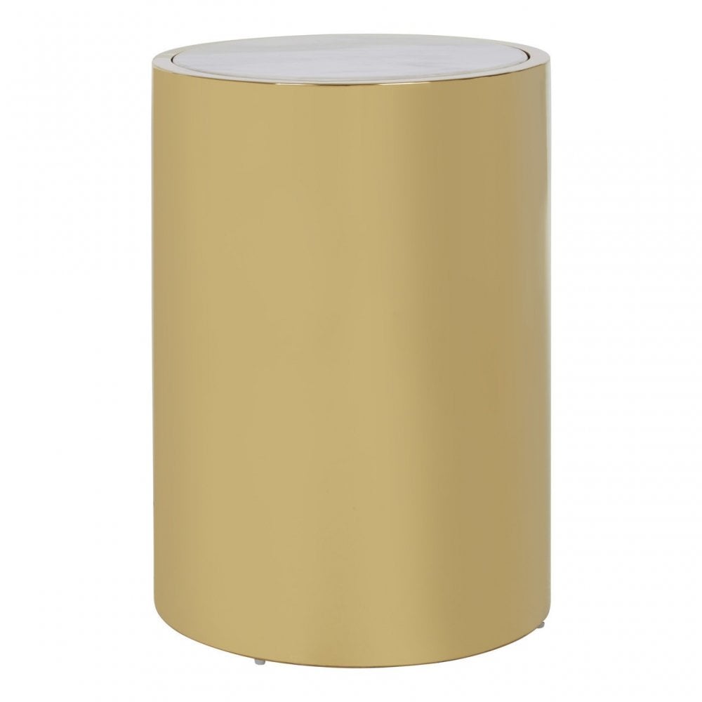 Carlos Round Side Table, Gold