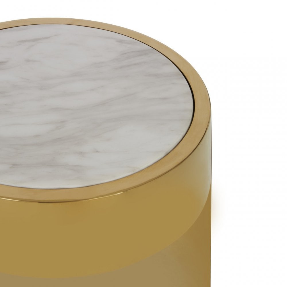 Carlos Round Side Table, Gold