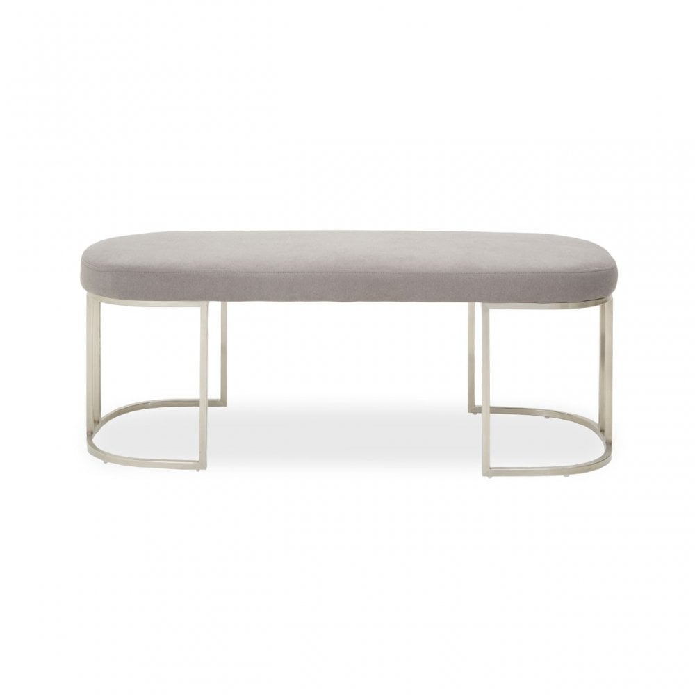 Gilden Grey Bench With Curved Base, Grey
