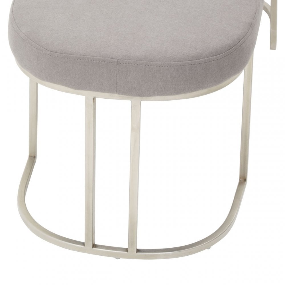 Gilden Grey Bench With Curved Base, Grey