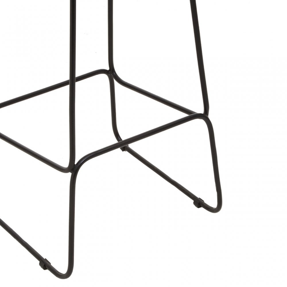 Nandri Black Frame Bar Stool, Natural