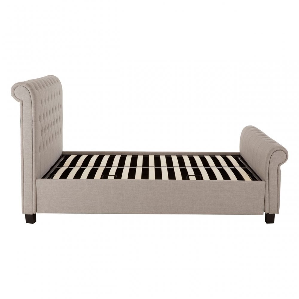 Orlando Light Grey Double Ottoman Bed, Grey