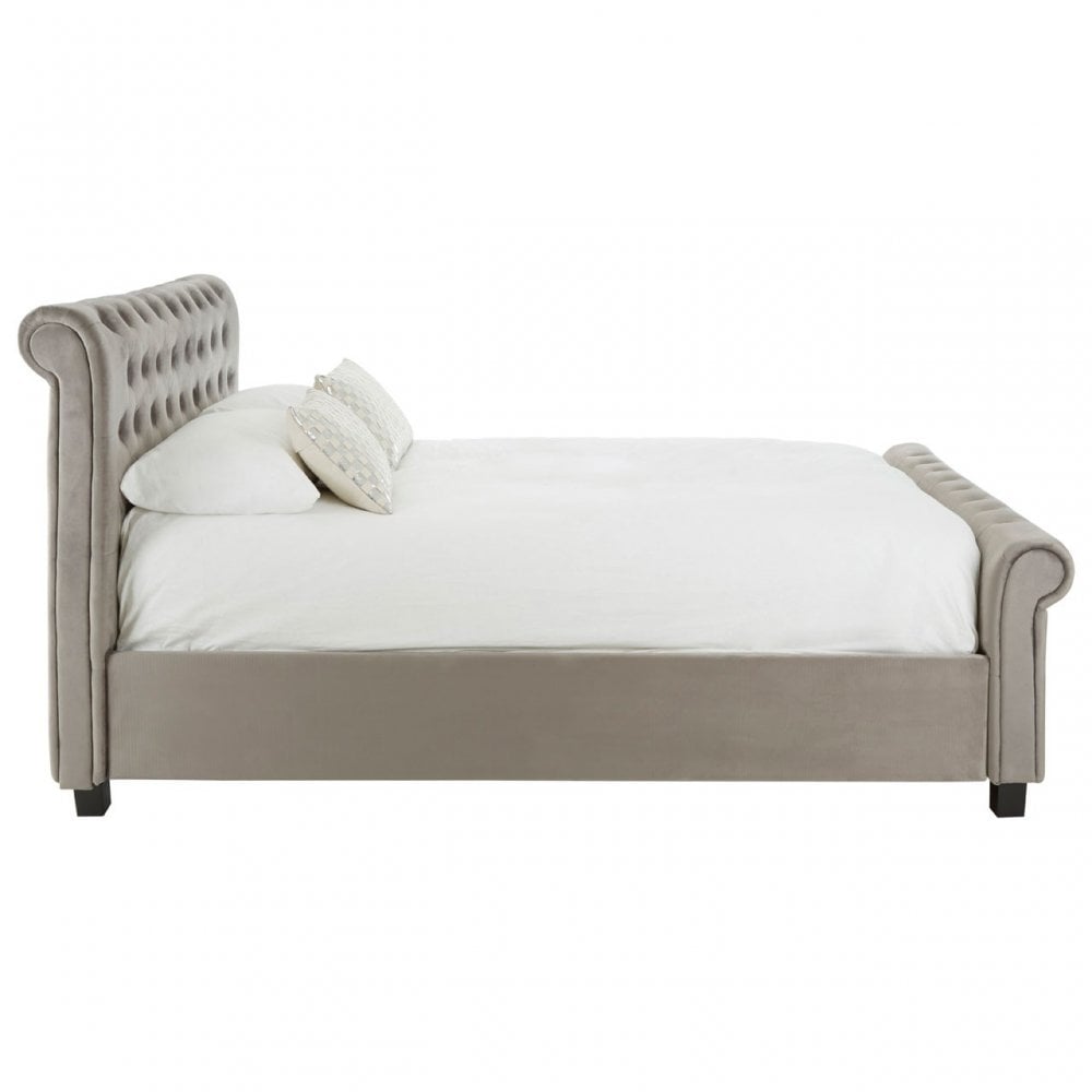 Orlando Steel Shade Kingsize Ottoman Bed, Grey
