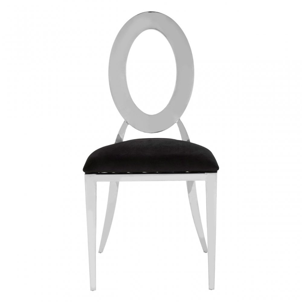 Sarita Stackable Silver Frame Dining Chair, Silver
