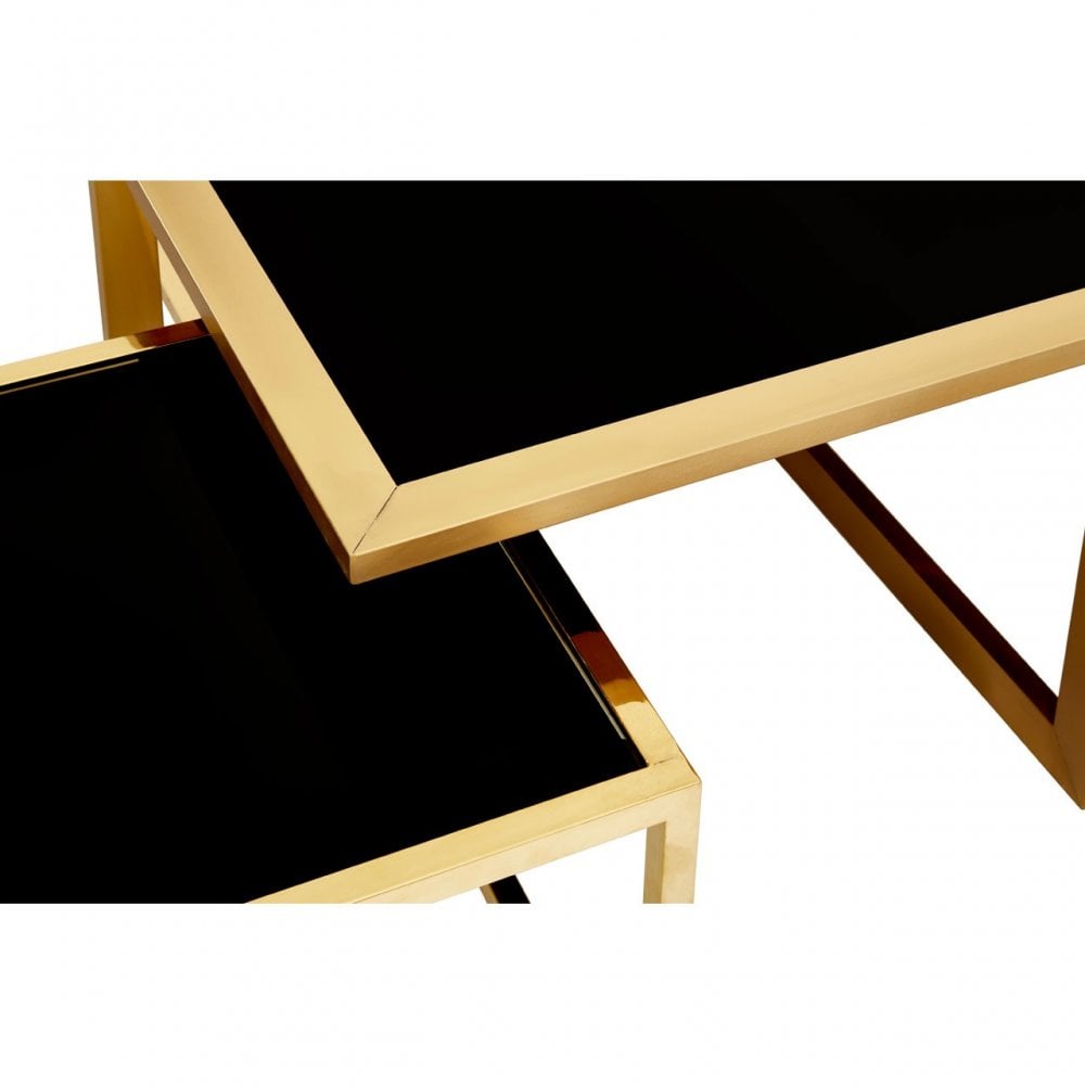 Horizon Black Tempered Glass Coffee Table, Black