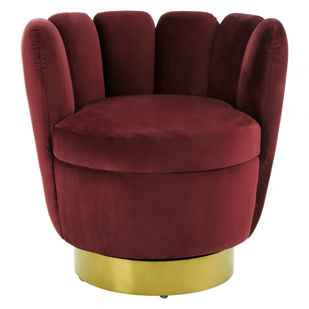 Beauly Wine Velvet Chair, Red