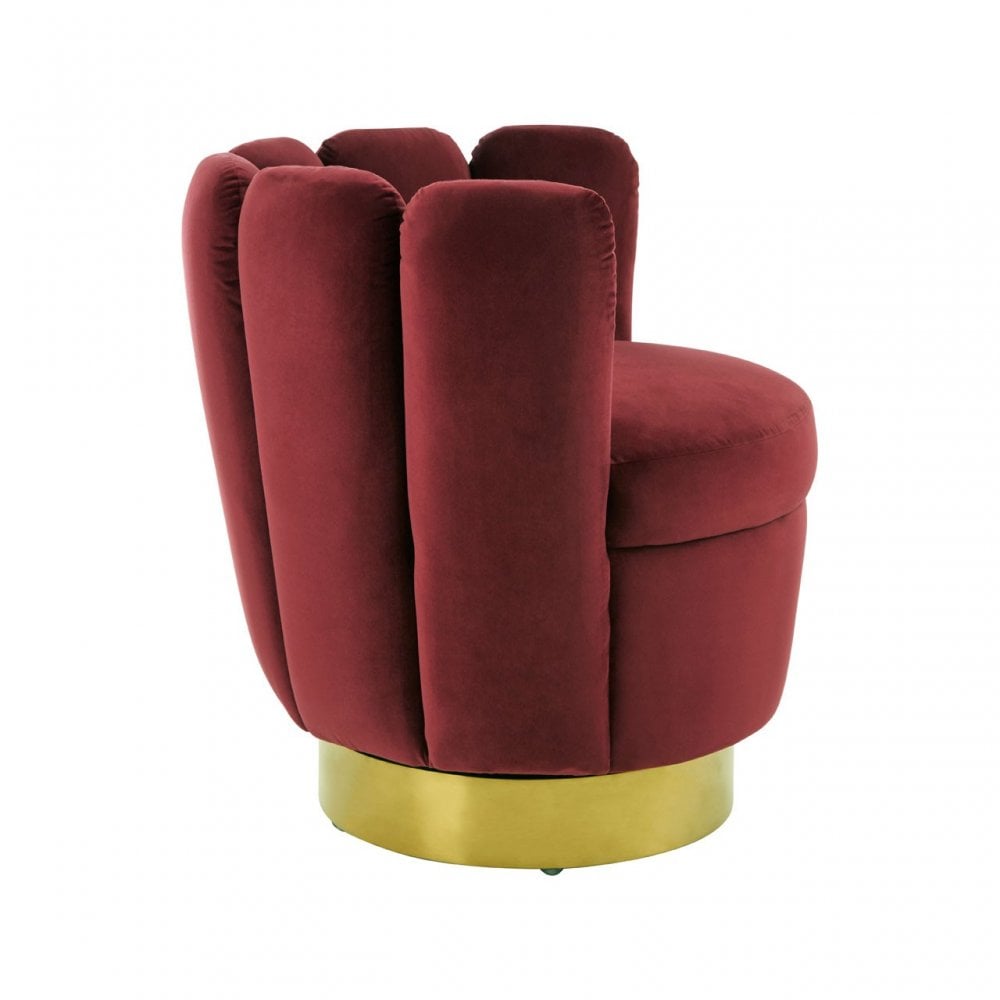 Beauly Wine Velvet Chair, Red