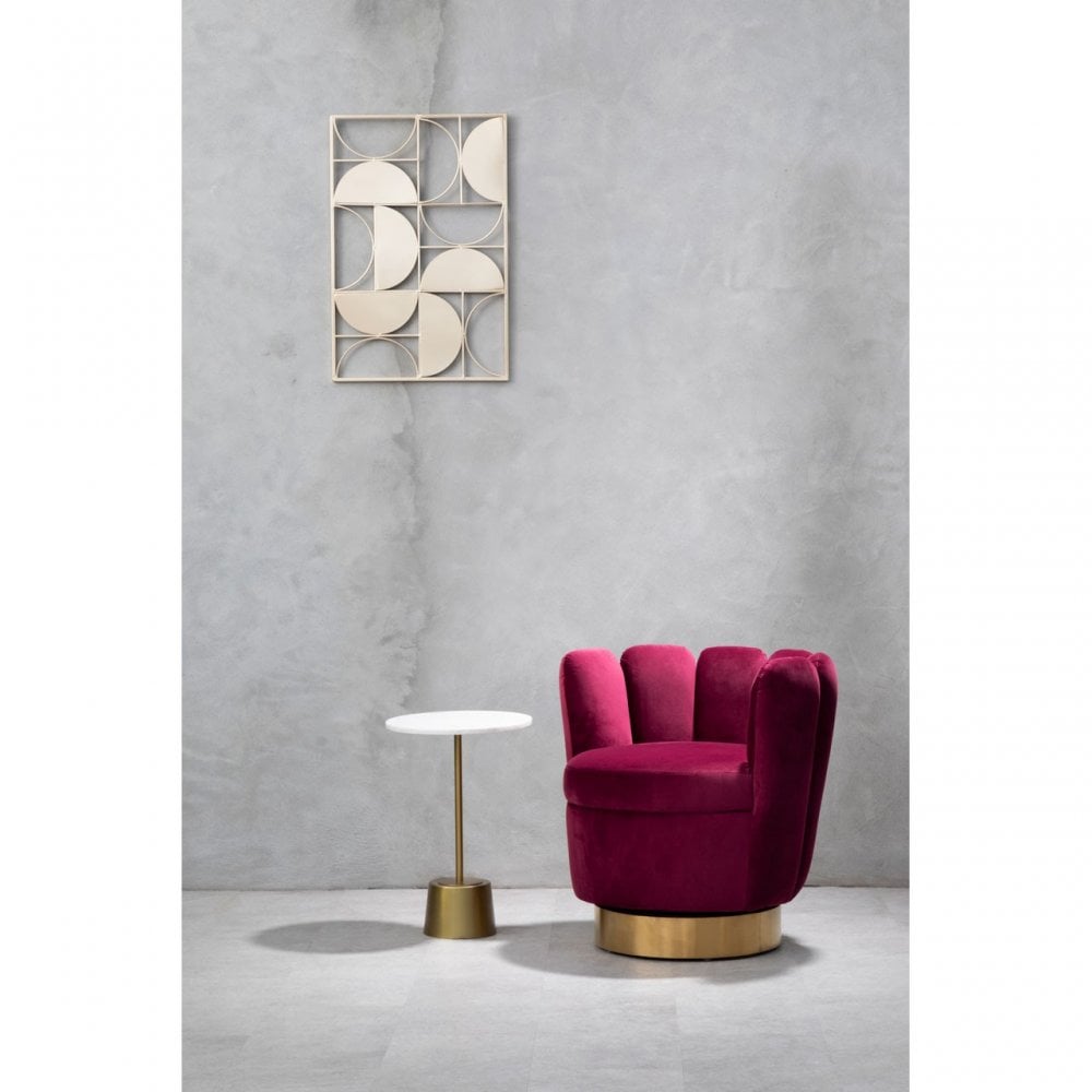 Beauly Wine Velvet Chair, Red