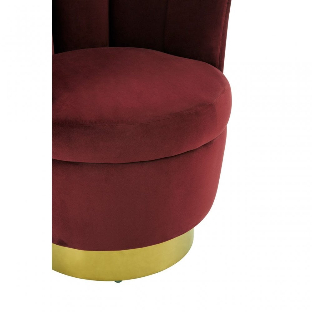 Beauly Wine Velvet Chair, Red