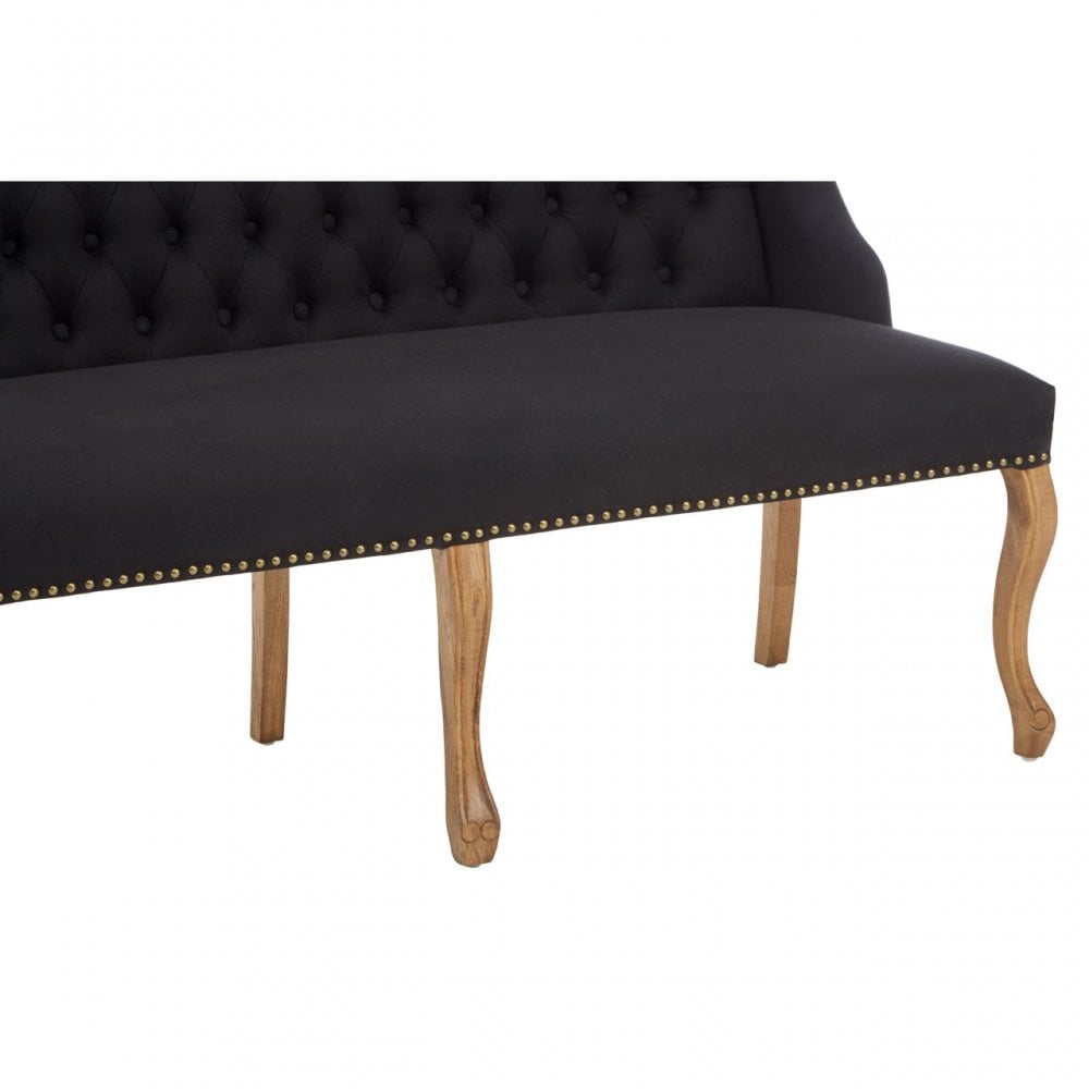 Harrison 2 Seat Black Bench, Black