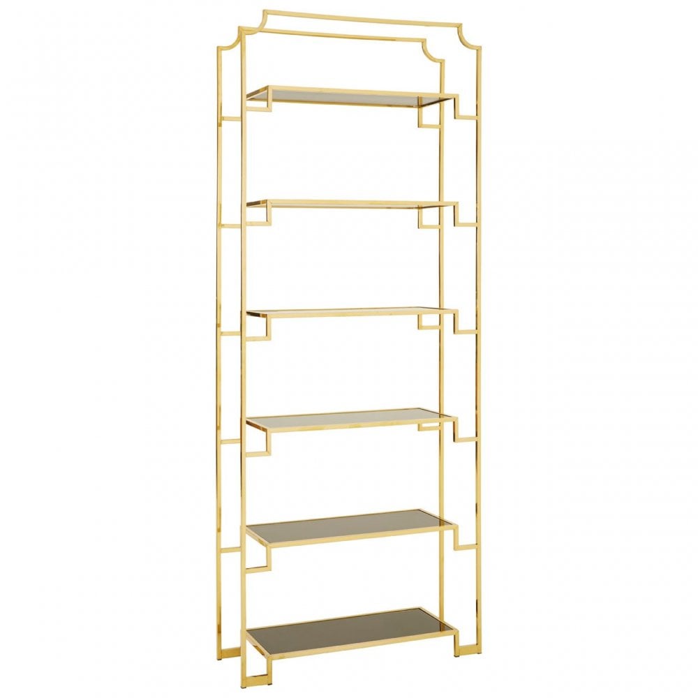 Horizon 6 Tier Bookshelf, Gold