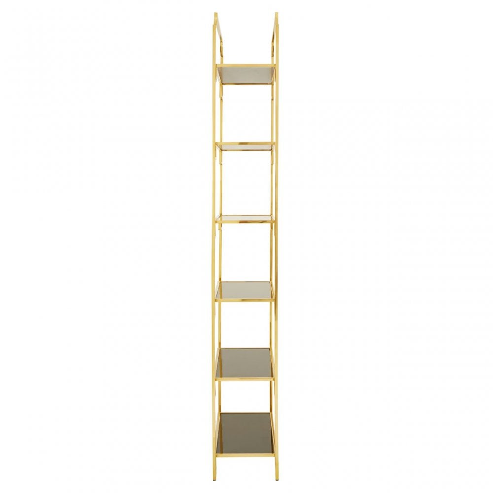 Horizon 6 Tier Bookshelf, Gold