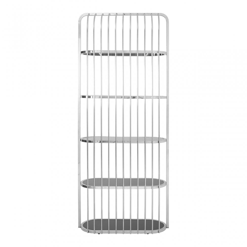 Horizon Silver Cage Design Bookshelf, Silver