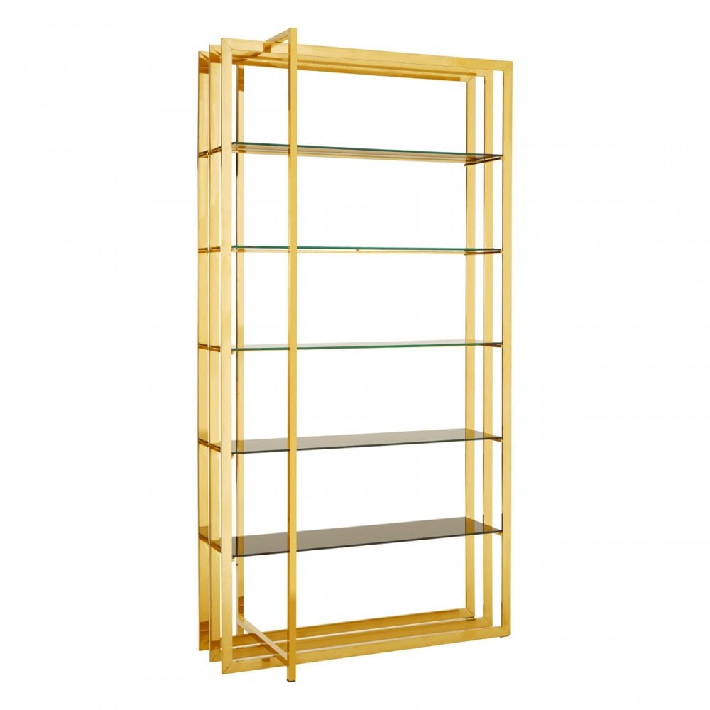 Horizon Rectangular Bookshelf, Gold