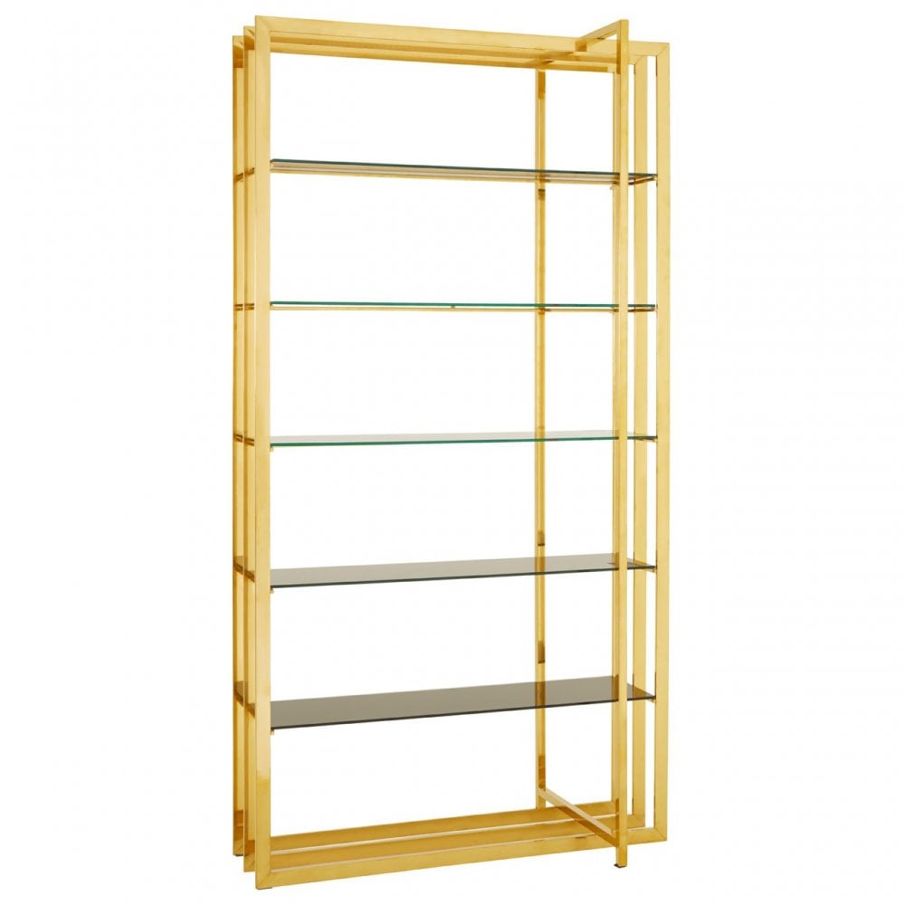 Horizon Rectangular Bookshelf, Gold