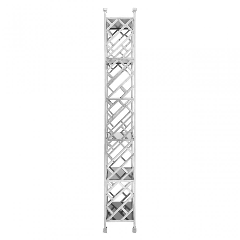 Horizon Silver Tiles Design Bookshelf, Silver
