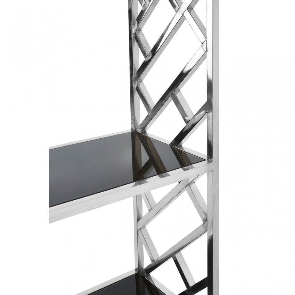 Horizon Silver Tiles Design Bookshelf, Silver