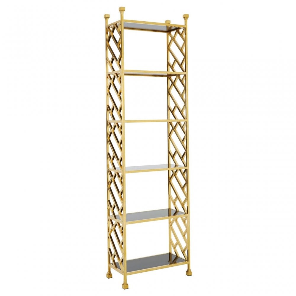 Horizon Brick Design Bookshelf, Gold