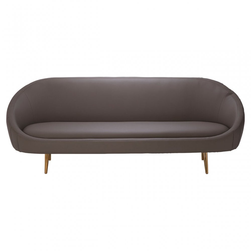 Lagero Mink Faux Leather Sofa, Brown