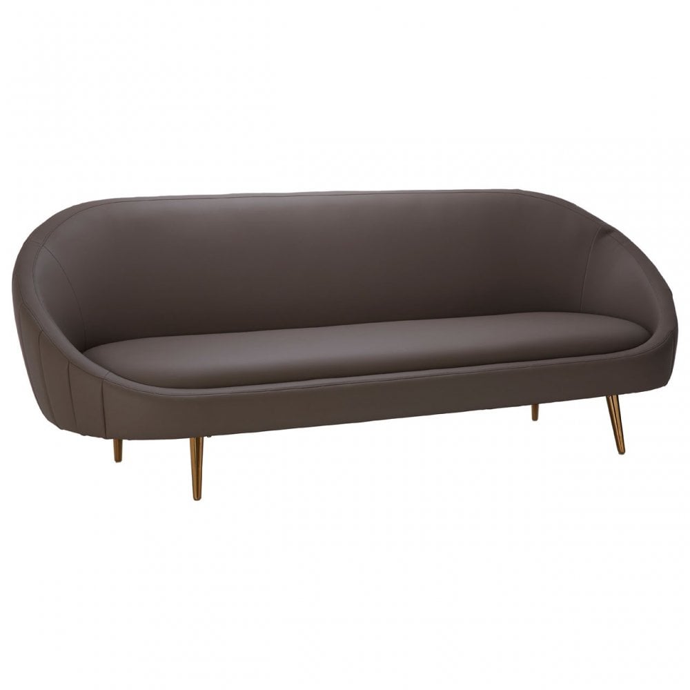 Lagero Mink Faux Leather Sofa, Brown