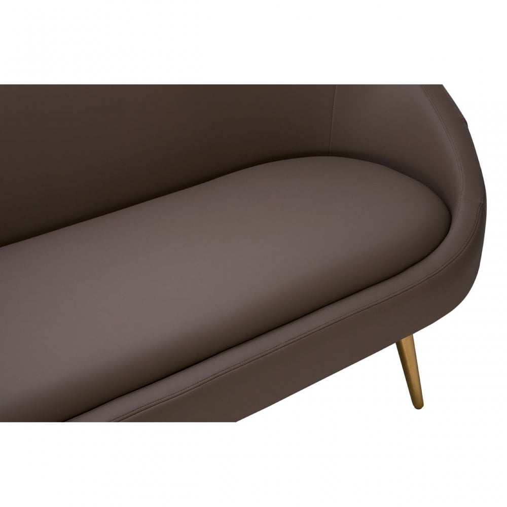 Lagero Mink Faux Leather Sofa, Brown