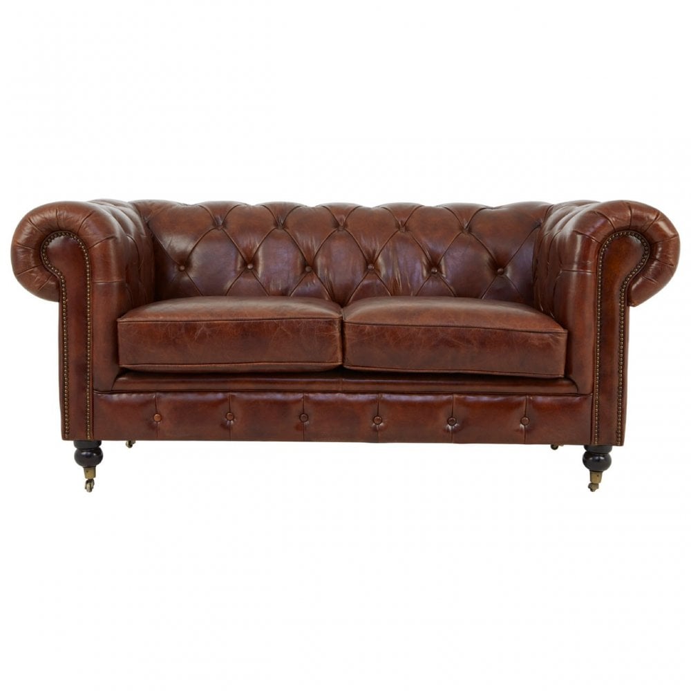 Victor 2 Seat Grey Leather Sofa, Grey