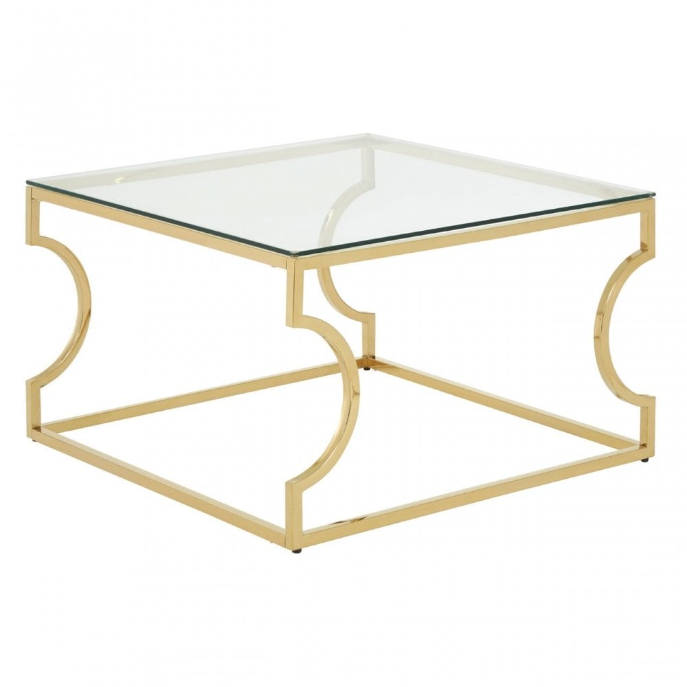Allure Curved Frame Coffee Table, Gold