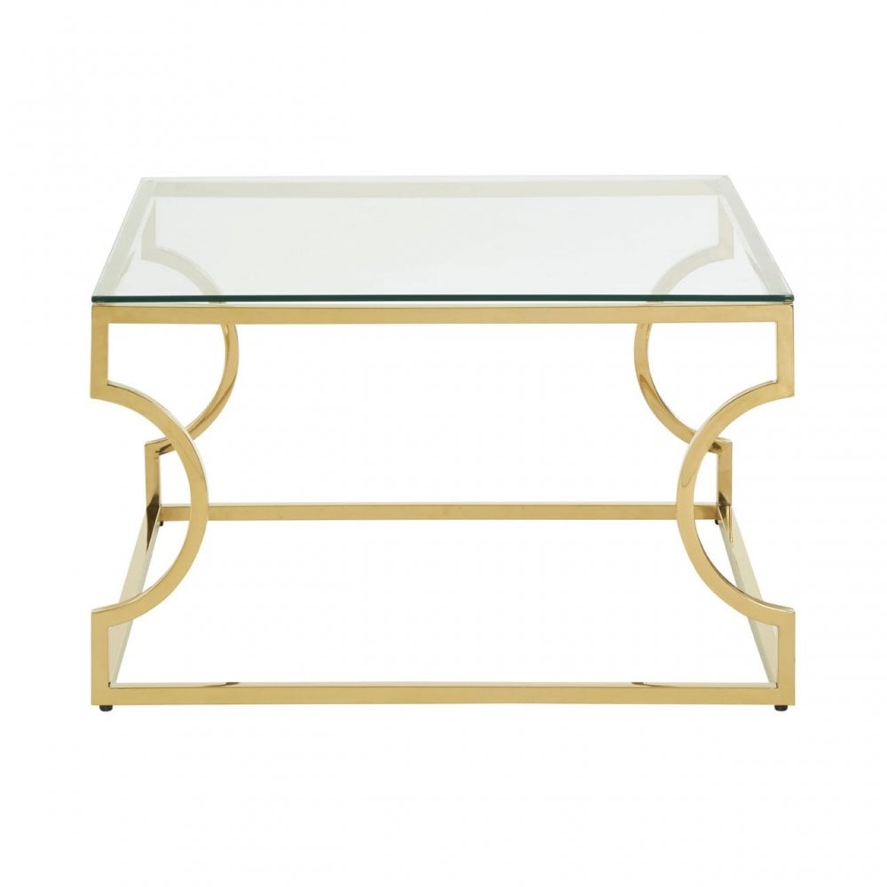 Allure Curved Frame Coffee Table, Gold