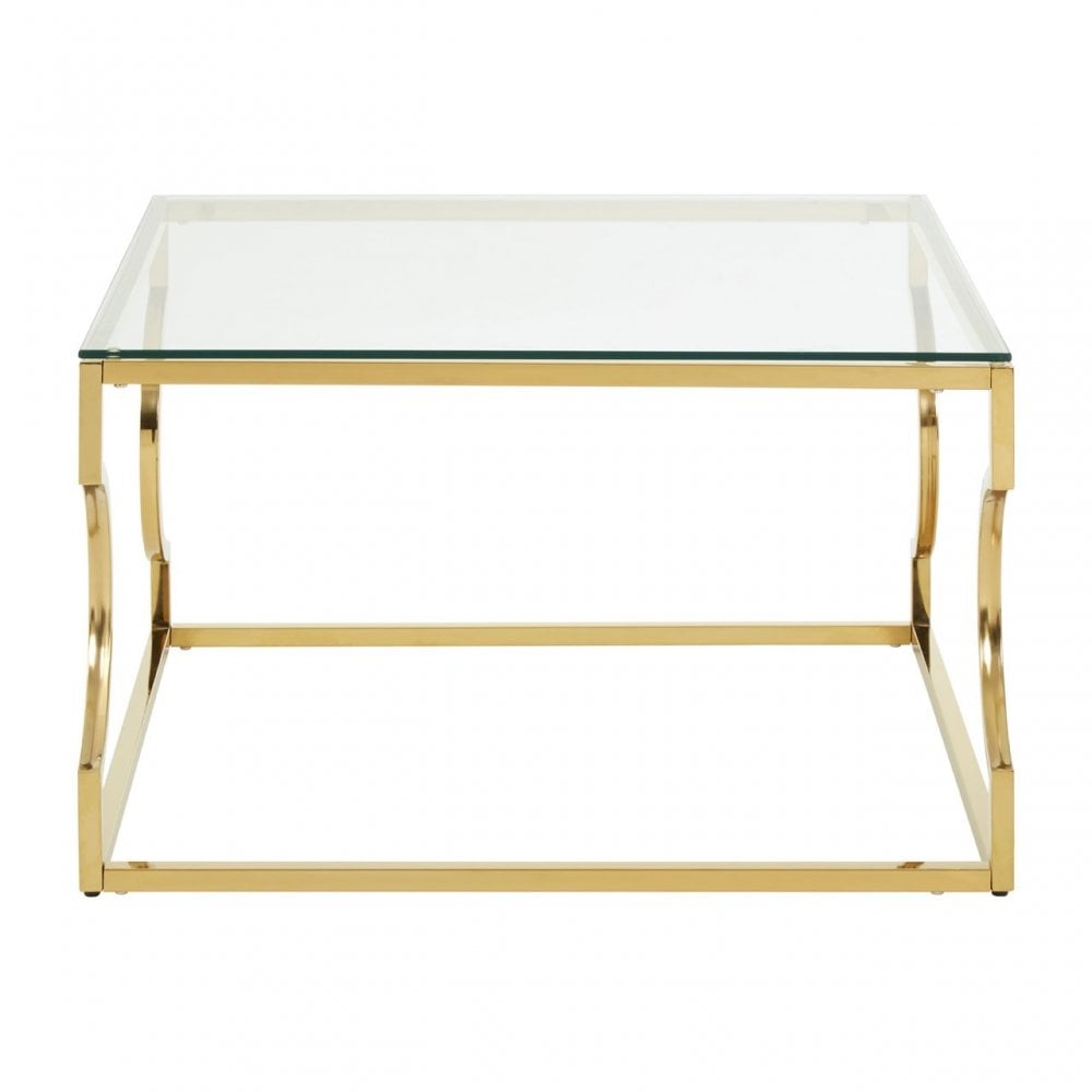Allure Curved Frame Coffee Table, Gold