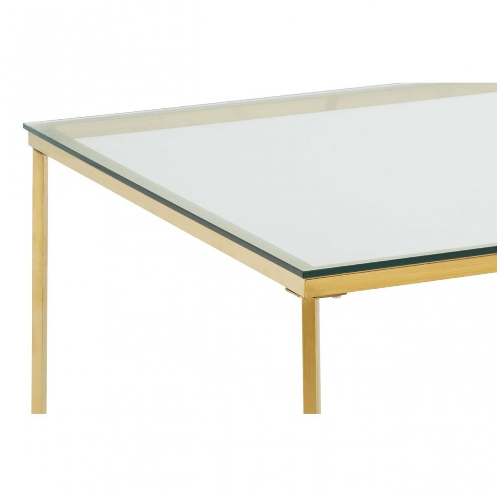 Allure Gold Finish Cross Base End Table, Gold