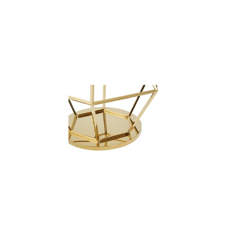 Allure Large Gold Finish Diamond End Table, Gold