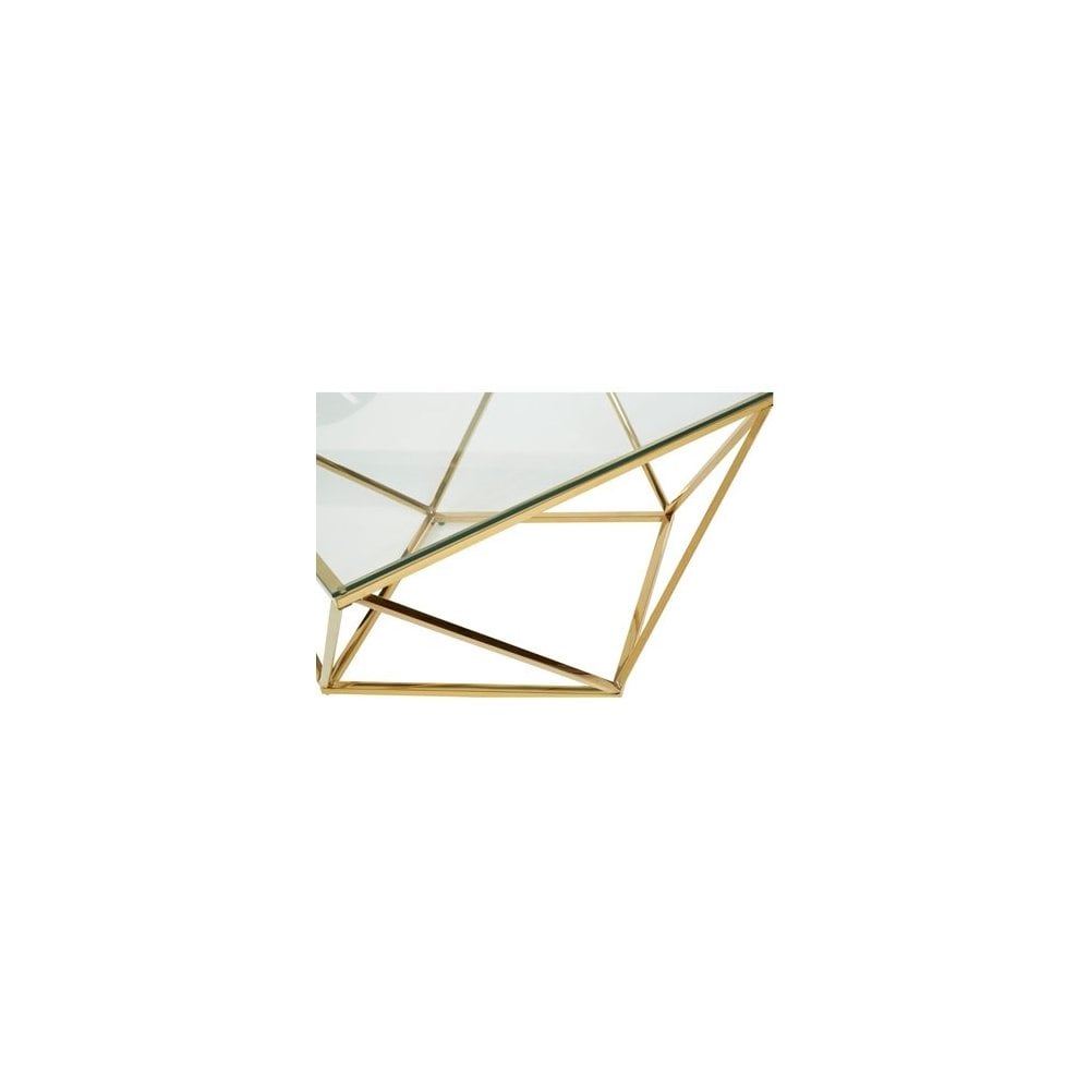 Allure Gold Finish Twist End Table, Gold