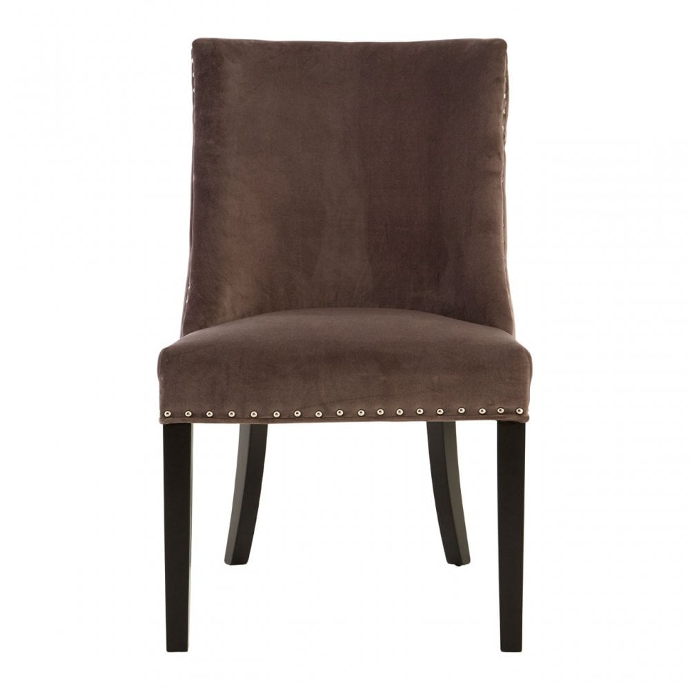 Grey Velvet with Curly Back Dining Chair, Grey