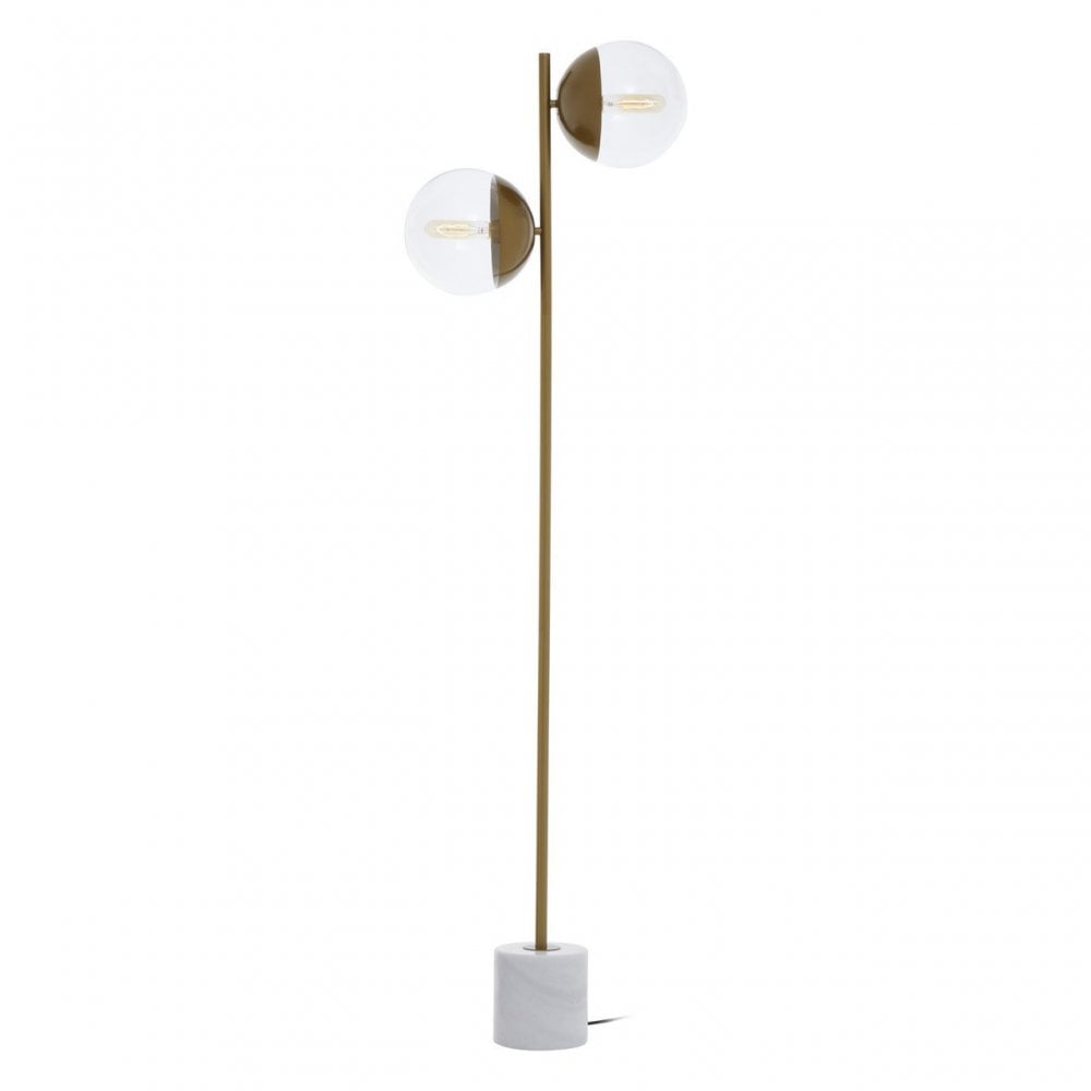 Revive Gold Finish 2 Light Floor Lamp, Gold