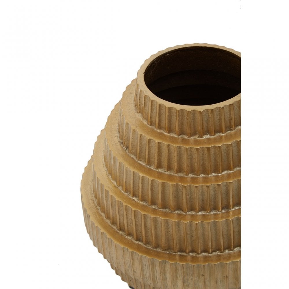 Deomali Large Ombre Gold And Black Vase, Gold