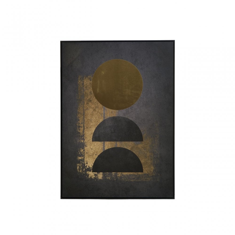Astratto Gold Foil Canvas Artwork, Black