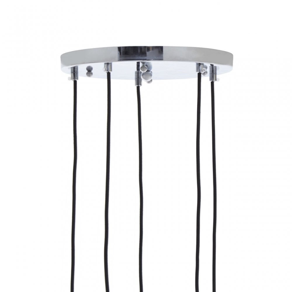 Revive Chrome Finish Five Pendant Lights