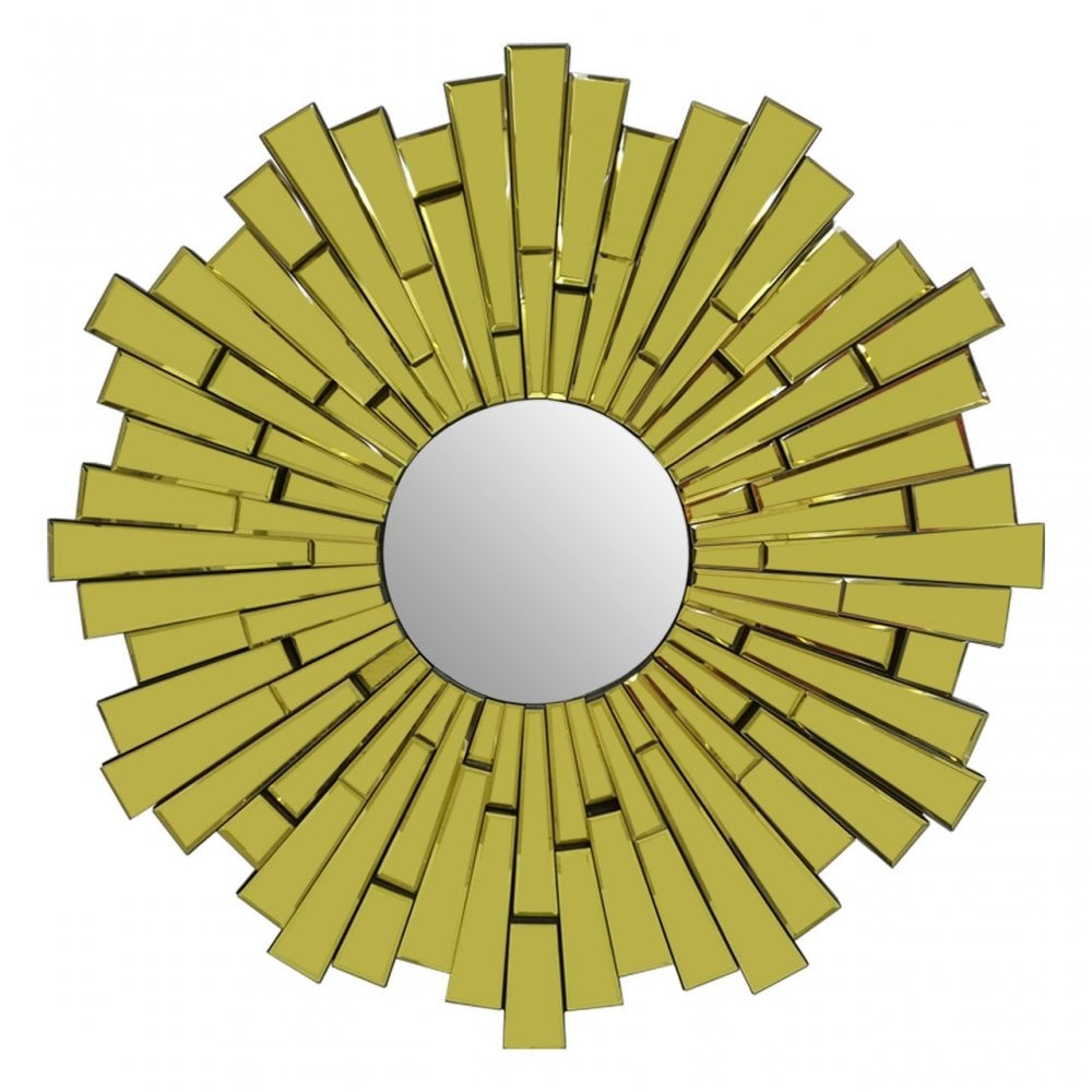 Dia Glitzy Large Circular Wall Mirror, Gold