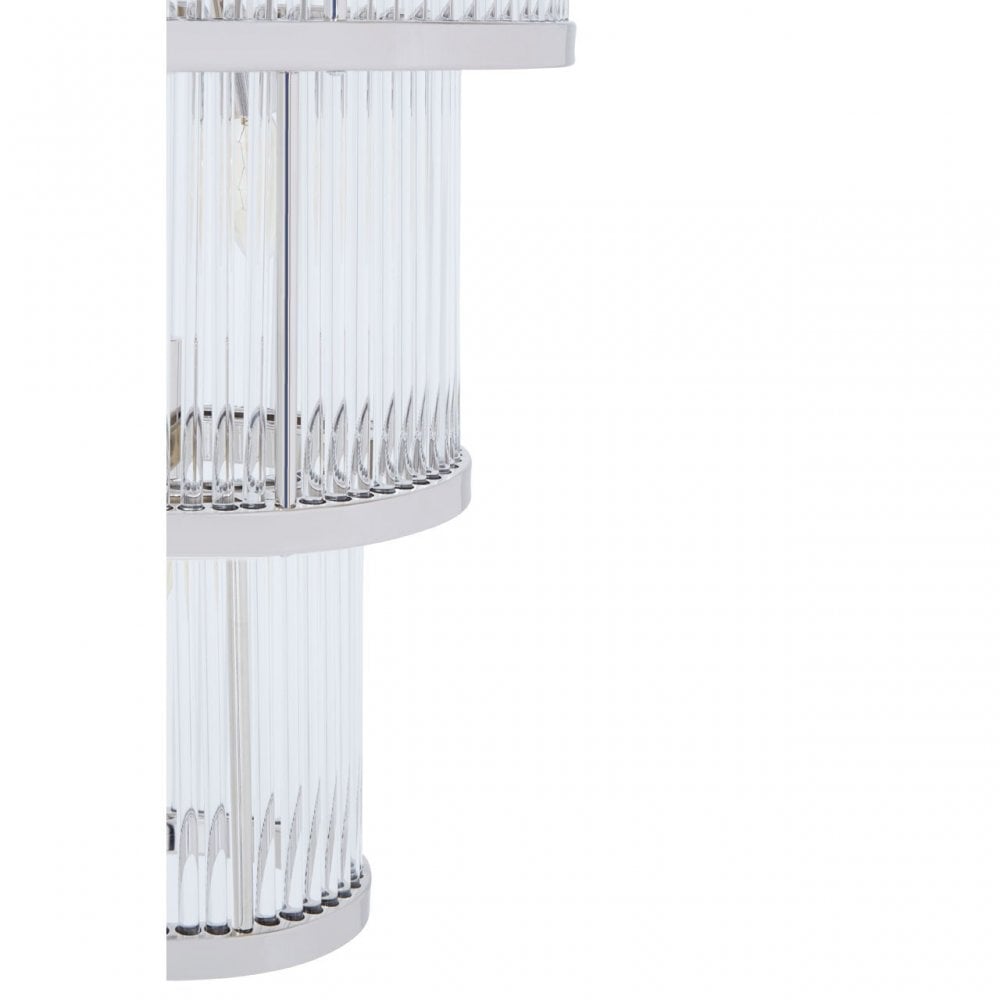 Salasco 3 Tier Nickel Finish Chandelier 38Cm, Silver