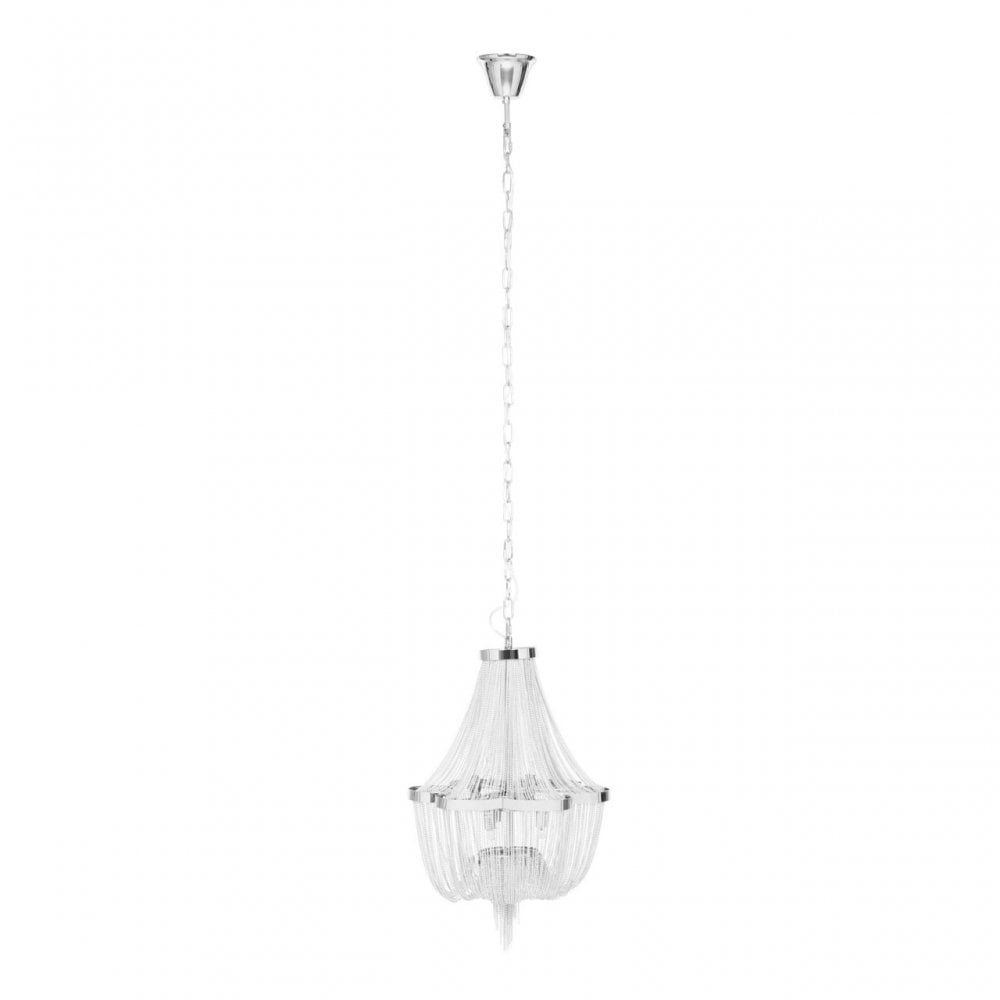 Lerici 6 Light Chrome Pendant 39Cm, Silver