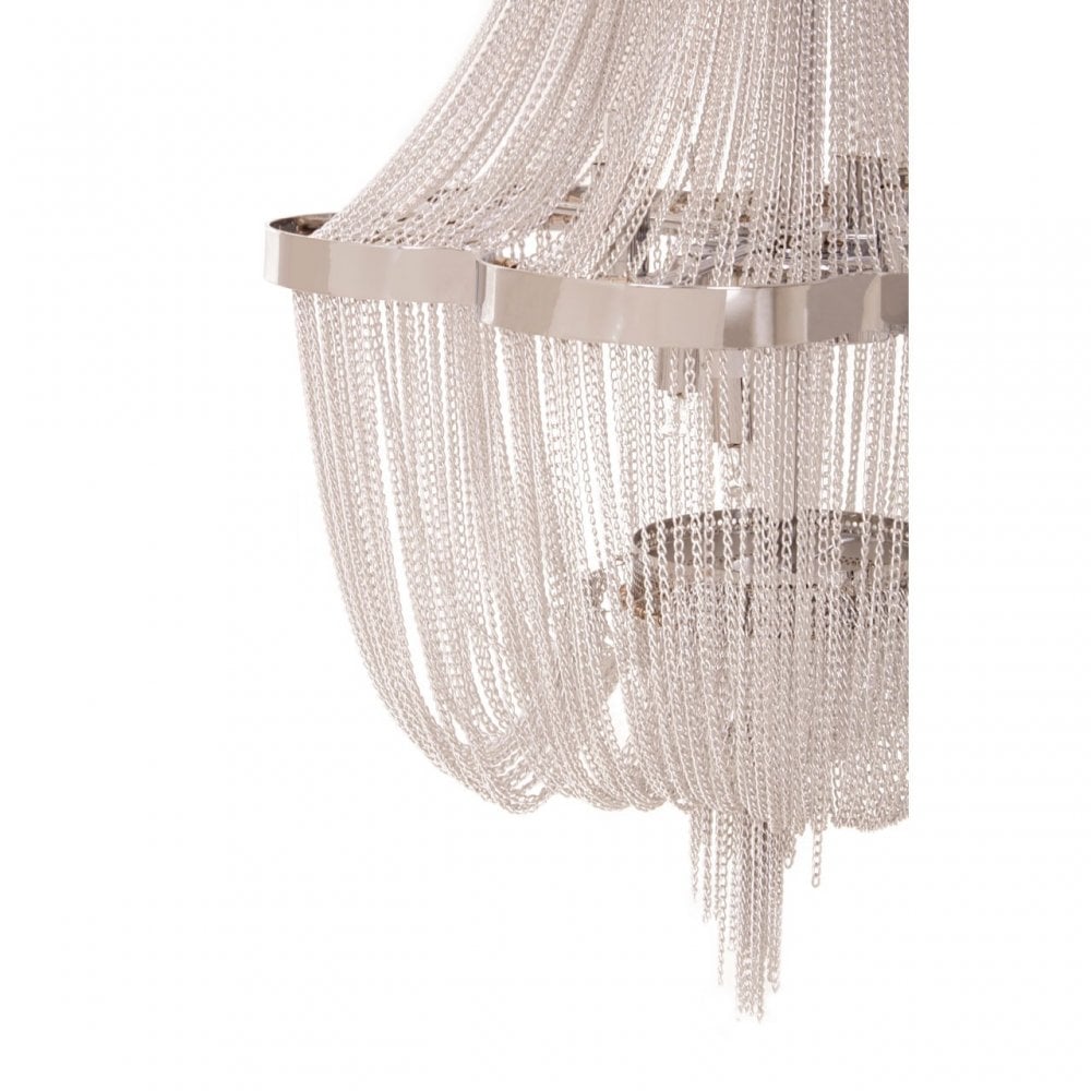 Lerici 6 Light Chrome Pendant 39Cm, Silver