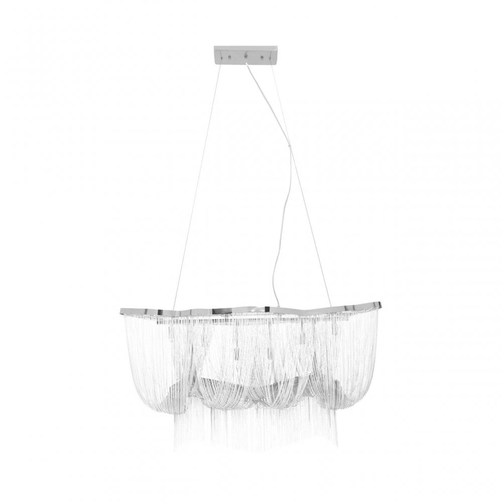 Lerici 6 Light Chrome Pendant 99X35Cm, Silver