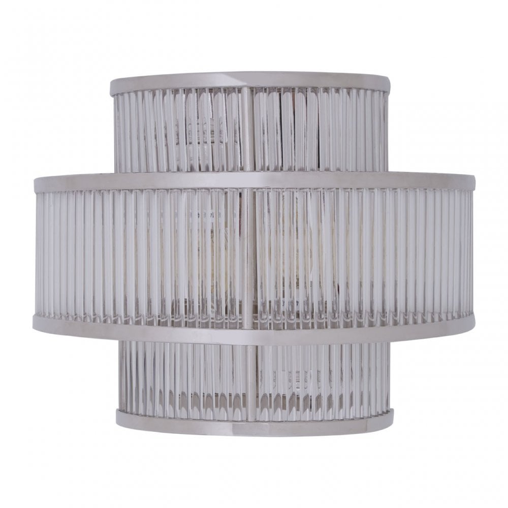 Salasco 3 Tier Nickel Finish Glass Wall Light, Silver