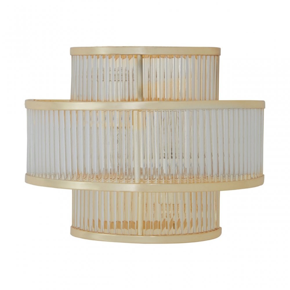 Salasco 3 Tier Gold Finish Glass Wall Light, Gold